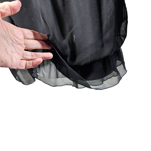 Jonathan Martin Embroidered Off Shoulder Gypsy Blouse Top Women M/L Sheer Black - Picture 6 of 9